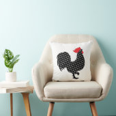 黒と赤のオンドリ枕 クッション (椅子)