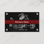 黒と赤のオートバイのショップの名刺 名刺 (正面)