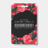 黒と赤のカスタマイズ可能なVIPすべてのアクセスバッジ バッジ (裏面)