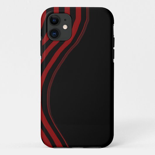 黒と赤のカーブストライプのiphoneカバー Case-Mate iPhoneケース (裏面)