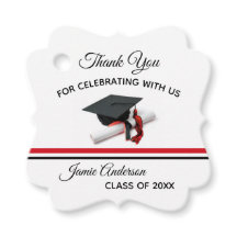 黒と赤のキャップ&タッセル |卒業