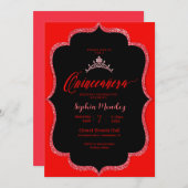 黒と赤のキンチェアラの招待状 招待状 (正面/裏面)