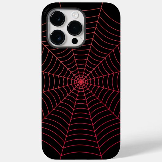 黒と赤のクモの巣ハロウィンパターン Case-Mate iPhoneケース (裏面)