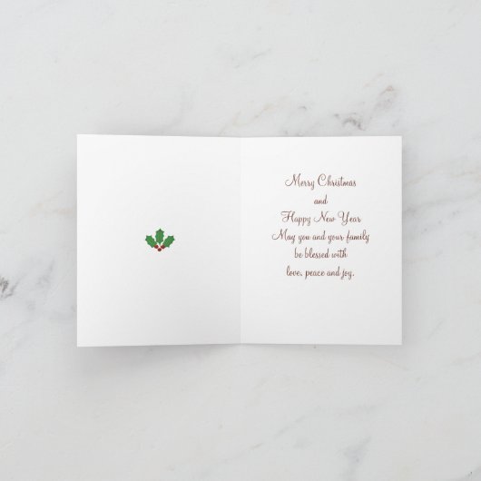 黒と赤のクリスマスのトナカイ市松模様にヤ シーズンカード (内部)