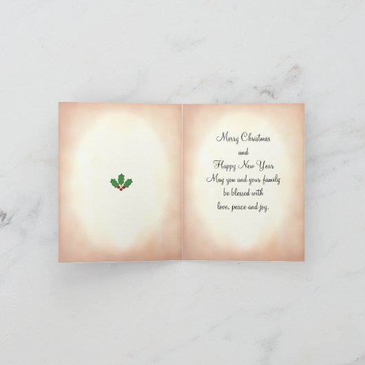 黒と赤のクリスマスのトナカイ市松模様にヤ シーズンカード (内部)