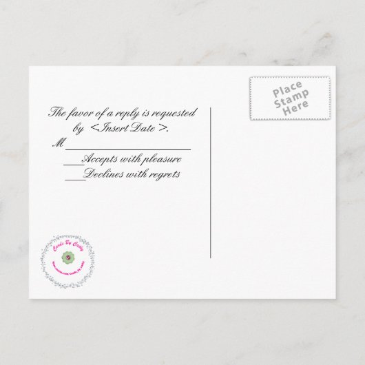 黒と赤のグラデーションが美しいウェディングセット インビテーションポストカード (裏面)