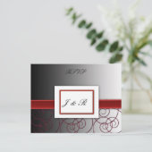 黒と赤のグラデーションが美しいウェディングセット インビテーションポストカード (スタンド正面)