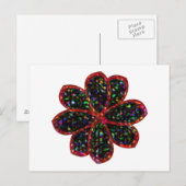 黒と赤のグリッター花のポストカード ポストカード (正面/裏面)