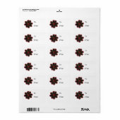 黒と赤のグリッター花プレゼントラベル ラベル (フルシート)