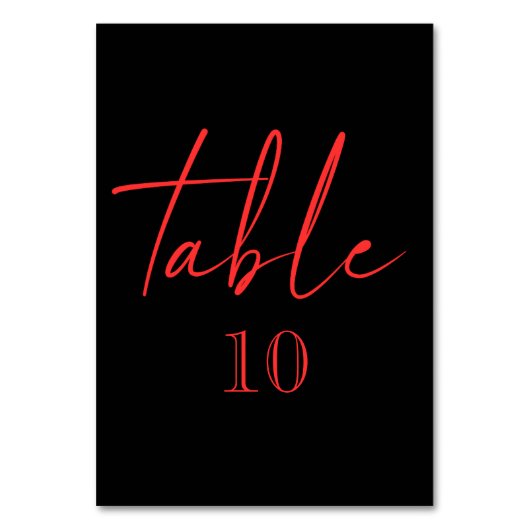 黒と赤のゴシックフローラダークテーブル番号 テーブルナンバー (裏面)