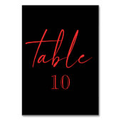 黒と赤のゴシックフローラダークテーブル番号 テーブルナンバー (正面)