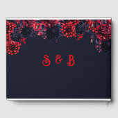 黒と赤のゴシックフローラ結婚の ゲストブック (裏面)