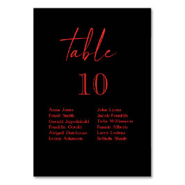 黒と赤のゴシックフローラ結婚の テーブルナンバー