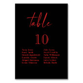 黒と赤のゴシックフローラ結婚の テーブルナンバー (裏面)