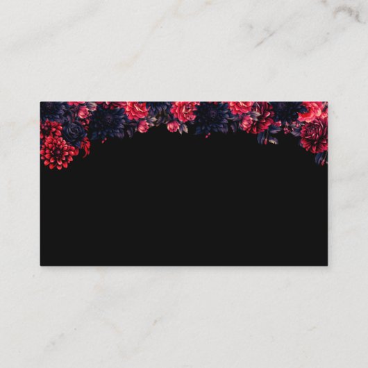黒と赤のゴシックフローラ結婚Dark's Registry エンクロージャーカード (裏面)