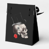 黒と赤のゴシック様式のスカル結婚フローラ フェイバーボックス (裏面サイド)