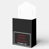 黒と赤のゴシック様式のスカル結婚フローラ フェイバーボックス (オープン)