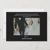 黒と赤のゴシック様式のフローラ暗い写真 サンキューカード (裏面)