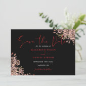 黒と赤のゴシック様式のフローラ結婚写真 セーブザデート (スタンド正面)