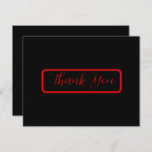 黒と赤のゴシック様式フローラ濃色サンキューカード サンキューカード (正面/裏面)