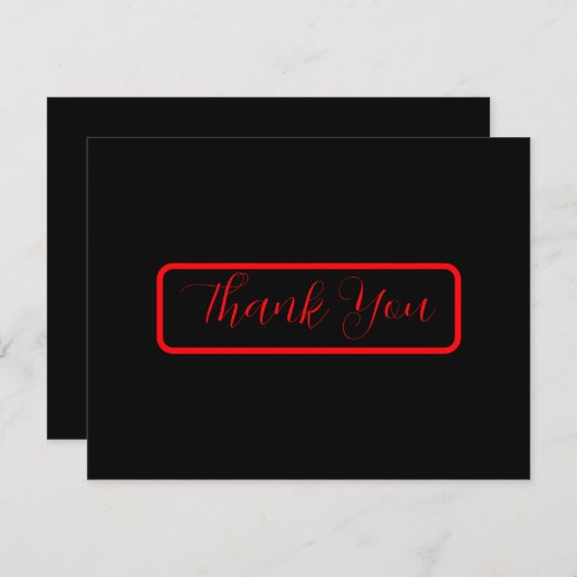 黒と赤のゴシック様式フローラ濃色サンキューカード サンキューカード (正面/裏面)
