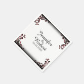 黒と赤のゴシック結婚体のナプキン スタンダードカクテルナプキン (角)