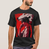 黒と赤のシャツの組み合わせ Tシャツ (正面)