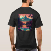 黒と赤のシャツの組み合わせ Tシャツ (裏面)