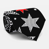 黒と赤のジオメトリック形状 ネクタイ (ロール)