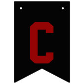 黒と赤のスクールカラー 卒業年度 バンティングフラッグ (第2の旗)