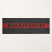 黒と赤のステッチされたレザーのストライプ ヨガマット (裏面(横))