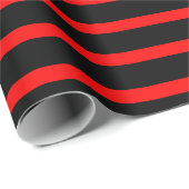 黒と赤のストライプのギフトラップ ラッピングペーパー (ロールコーナー)