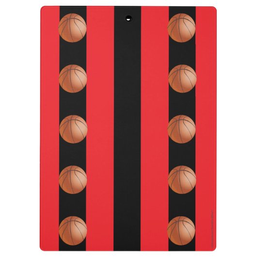 黒と赤のストライプバスケ監督ありがとう クリップボード (裏面)