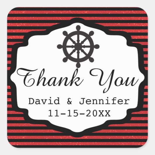黒と赤のストライプ | 航海の スクエアシール (正面)