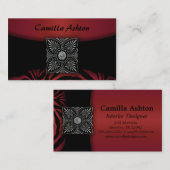 黒と赤のゼブラの名刺 名刺 (正面/裏面)