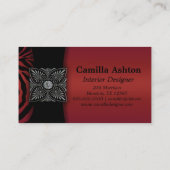 黒と赤のゼブラの名刺 名刺 (裏面)