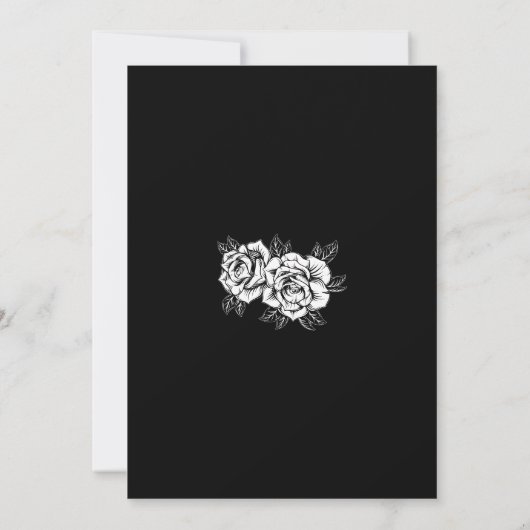 黒と赤のタトゥー誕生日 招待状 (裏面)