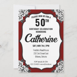 黒と赤のタトゥー誕生日 招待状