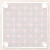 黒と赤のダイヤモンドチェーンパターンガラスコースター ガラスコースター (裏面)