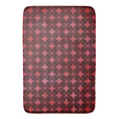 黒と赤のダイヤモンドチェーンパターン バスマット (正面縦)