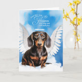 黒と赤のダシュンドドッグペット悔やみや弔慰の損失 カード (黄色い花)