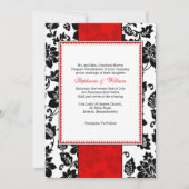 黒と赤のダマスクウェディング招待状 招待状 (正面)