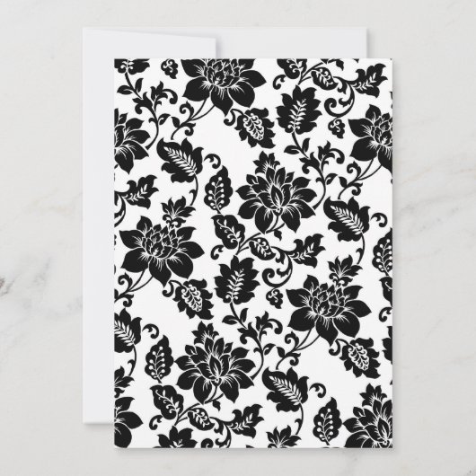 黒と赤のダマスクウェディング招待状 招待状 (裏面)