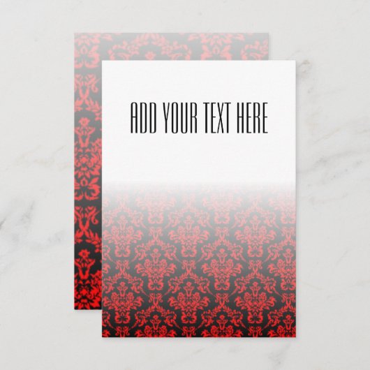 黒と赤のダマスクパターン (正面/裏面)