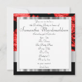 黒と赤のダマスクsweet sixteen 招待状 (裏面)