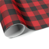 黒と赤のチェックパターン ラッピングペーパー (ロールコーナー)