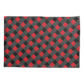 黒と赤のチェック枕ケース 枕カバー (裏面)