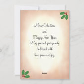 黒と赤のチェック柄のクリスマスにいるトナカイ シーズンカード (裏面)