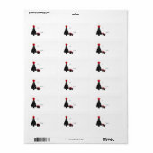 黒と赤のツリーとパッケージのギフトラベル ラベル (フルシート)