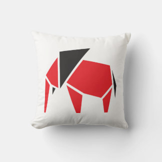 黒と赤のトレンディー象の記号デザイン クッション